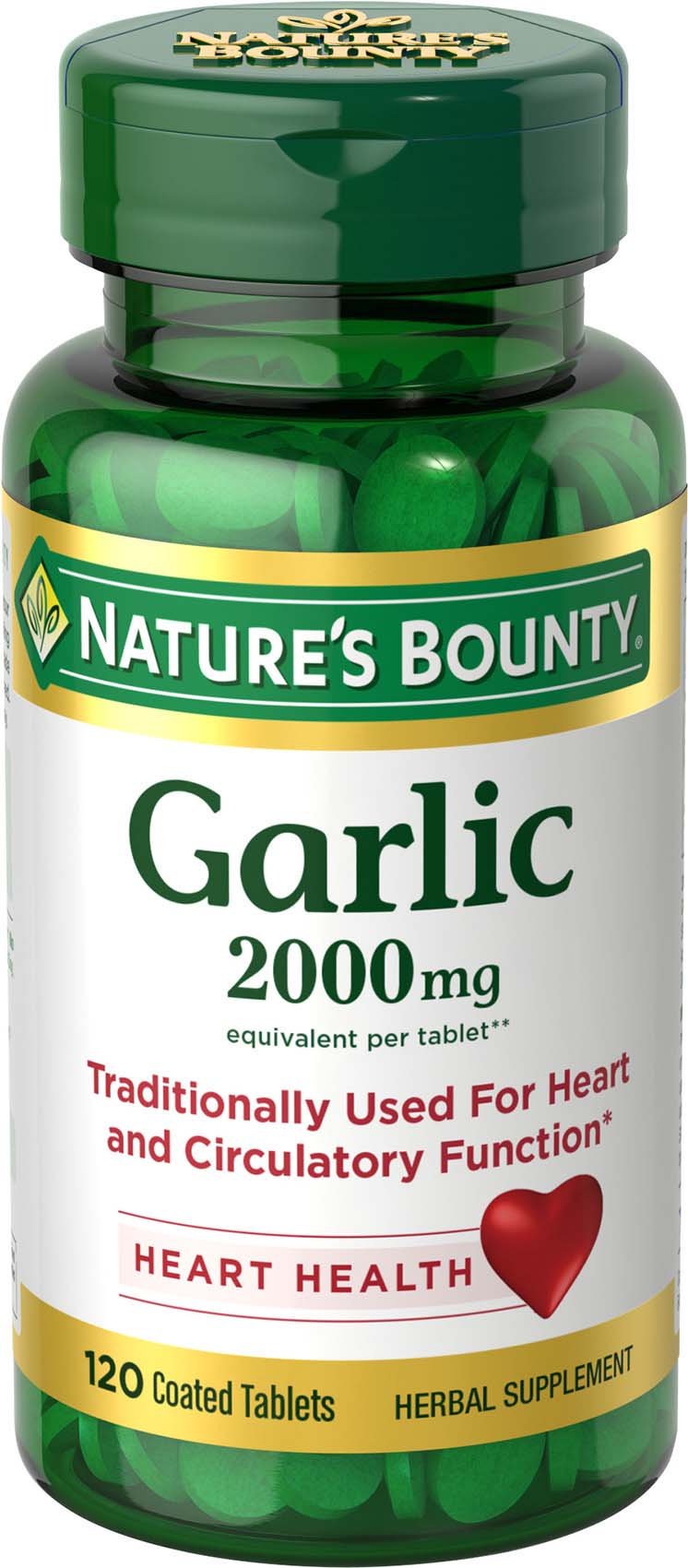 Nature's Bounty Garlic 2000mg, Tablets, 120 Count (Pack of 4)