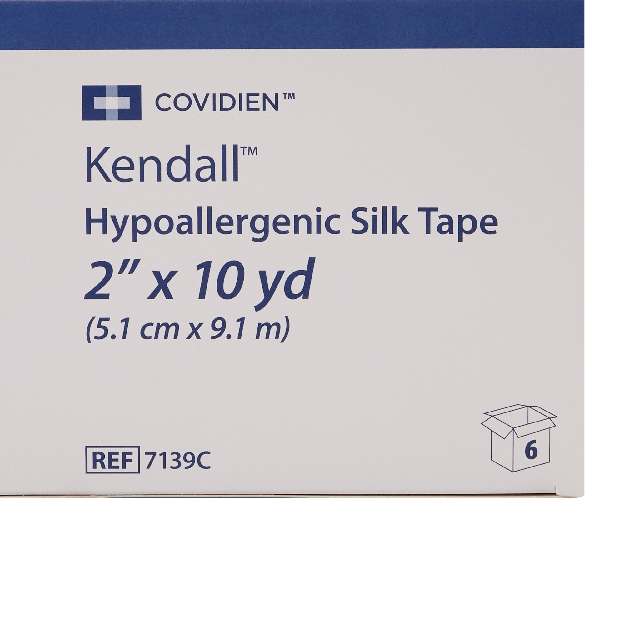 Medical Tape Kendall Hypoallergenic Silk Easy Tear Silk-Like Cloth 2 Inch X 10 Yard White NonSterile