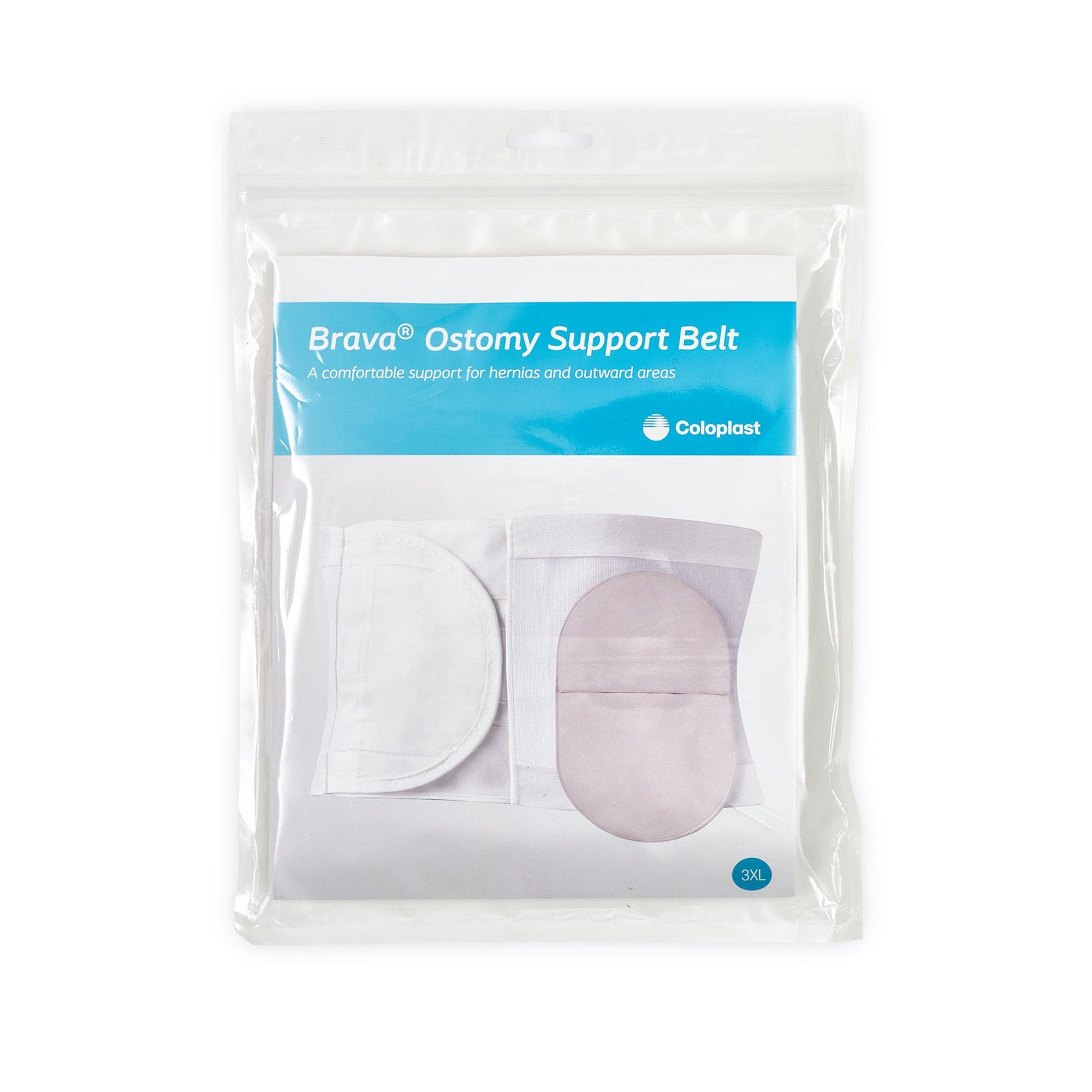 Ostomy Support Belt Brava 3X-Large, 45 to 51 Inch Waist, White