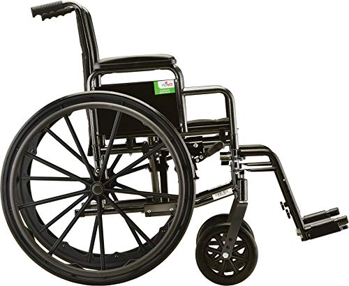 NOVA 20" Steel Wheelchair w/Detachable Desk Arms & Swing Away Footrests