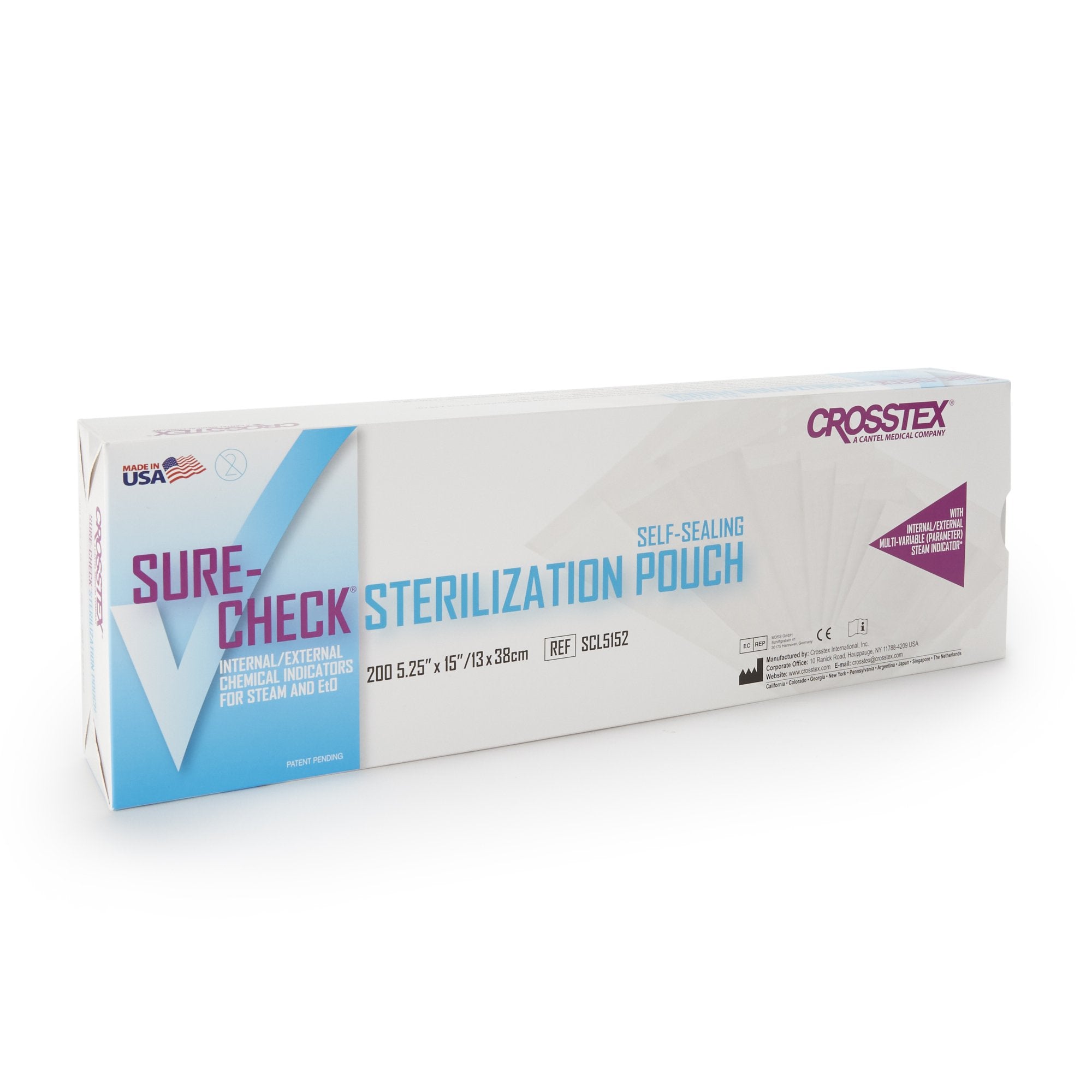 Sterilization Pouch Sure-Check Ethylene Oxide (EO) Gas / Steam 5-1/4 X 15 Inch Transparent Self Seal Film