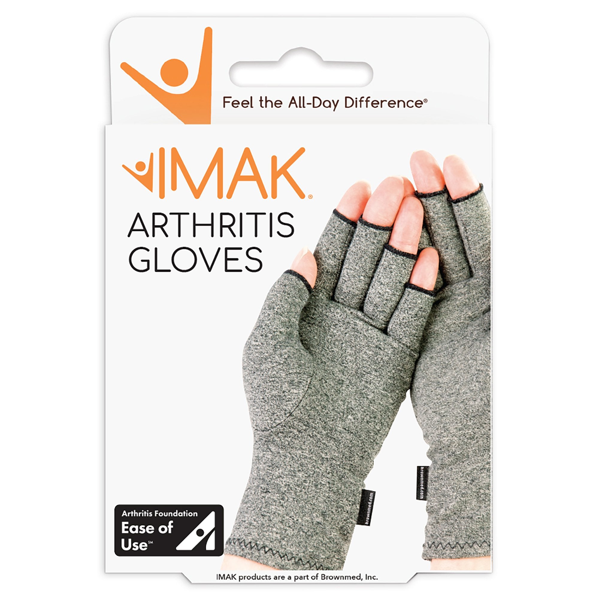 Arthritis Glove IMAK Compression Open Finger Medium Over-the-Wrist Length Hand Specific Pair Cotton / Lycra