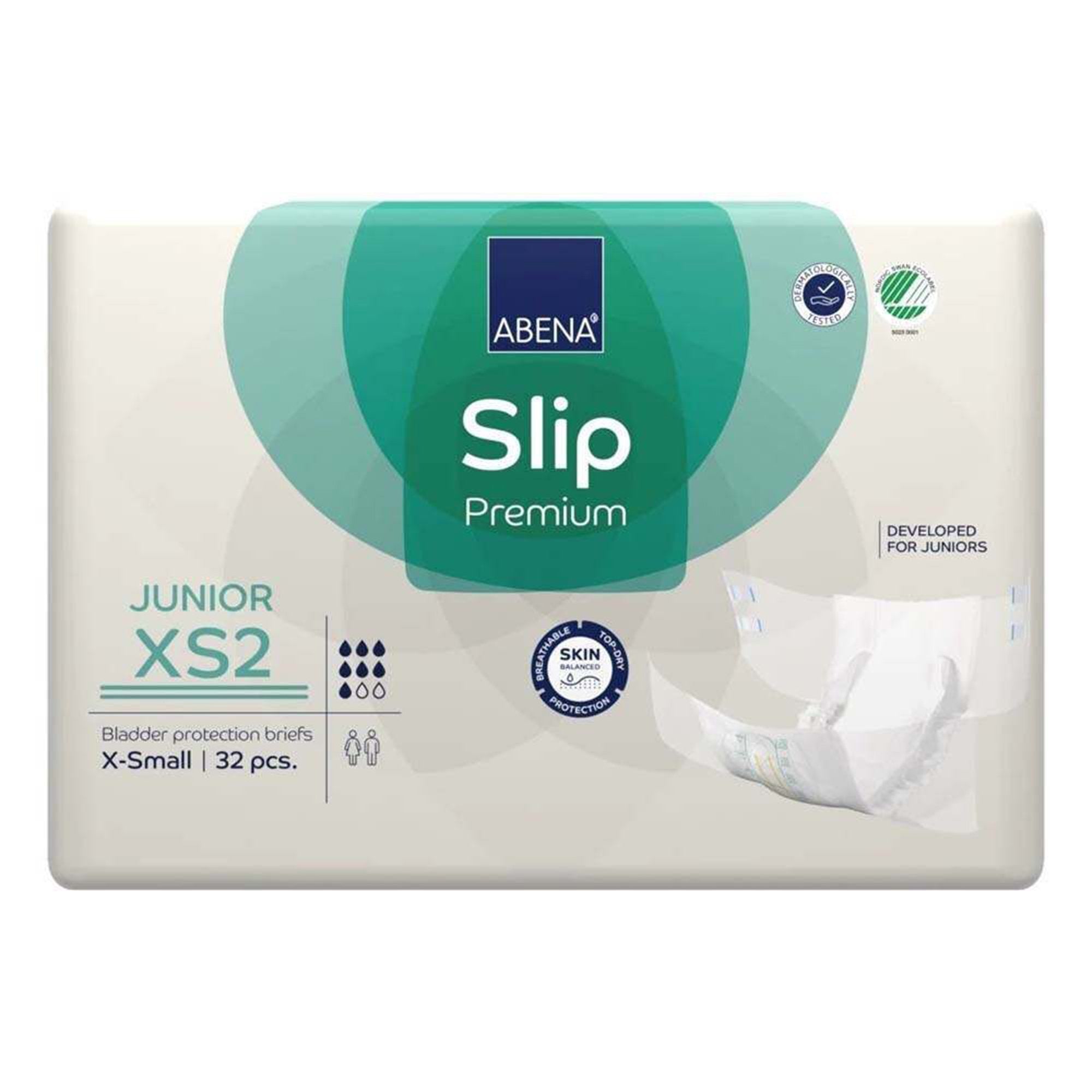 Unisex Youth Incontinence Brief Abena Slip Premium Junior XS2 X-Small Disposable Heavy Absorbency
