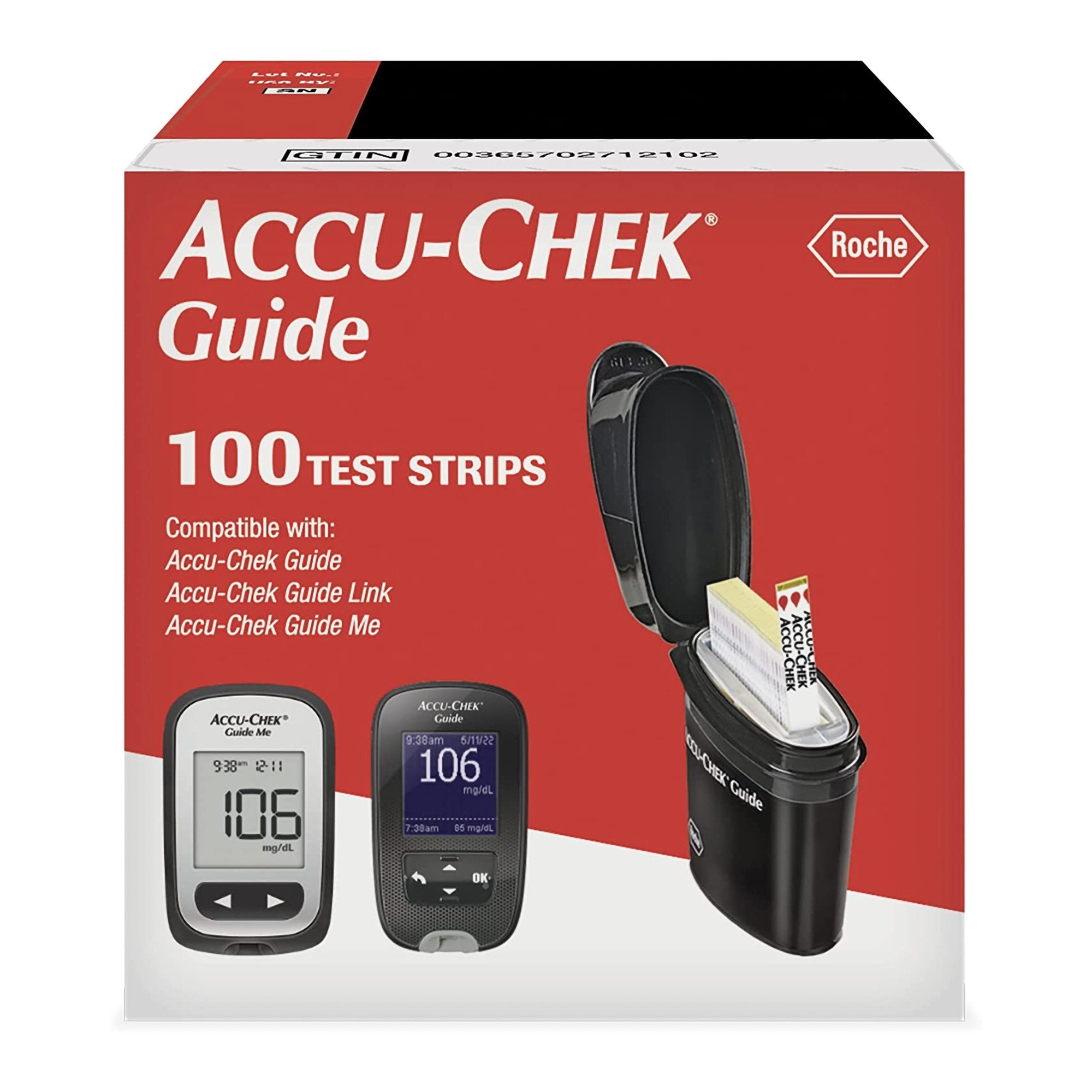 Blood Glucose Test Strips Accu-Chek 100 Strips per Pack