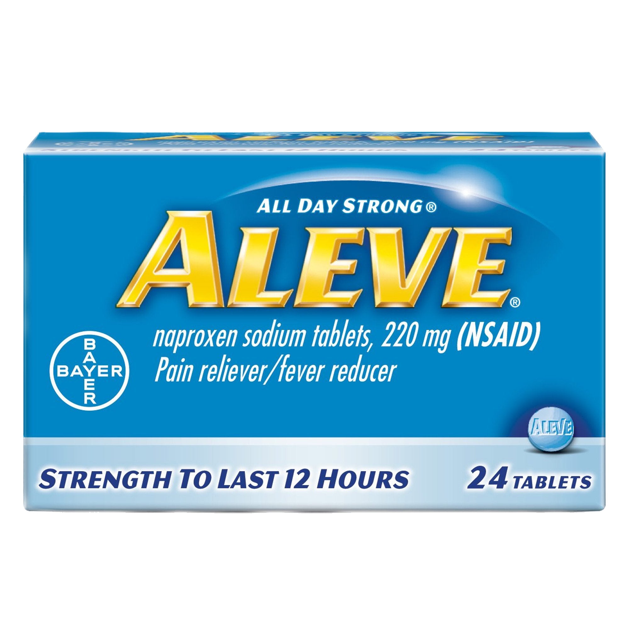 Pain Relief Aleve 220 mg Strength Naproxen Sodium Tablet 24 per Bottle