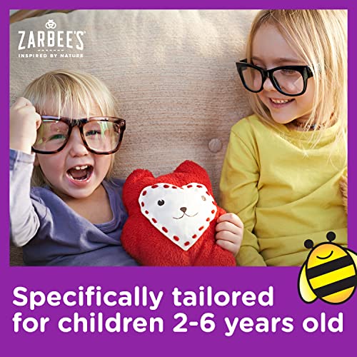 Zarbee's Kids Cough + Immune Daytime for Children 2-6 with Dark Honey, Vitamin D & Zinc, 1 Pediatrician Recommended, Drug & Alcohol-Free, Mixed Berry Flavor, 4FL Oz