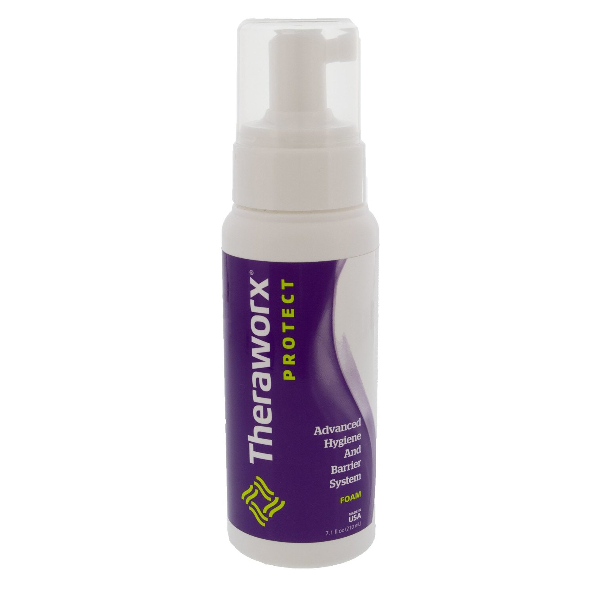 Rinse-Free Cleanser Theraworx Protect Advanced Hygiene and Barrier System Foaming 7.1 oz. Pump Bottle Lavender Scent