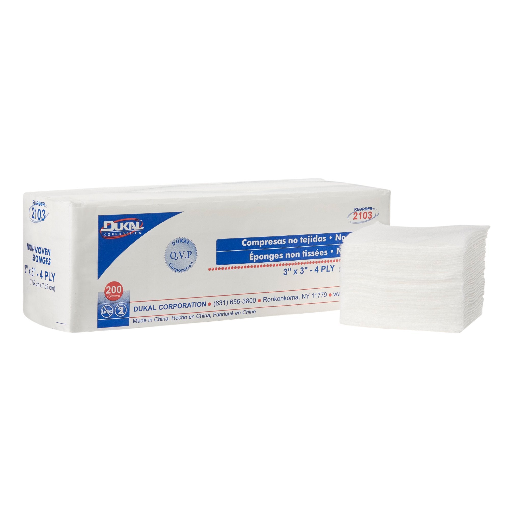 Nonwoven Sponge Clinisorb Polyester / Rayon 4-Ply 3 X 3 Inch Square NonSterile