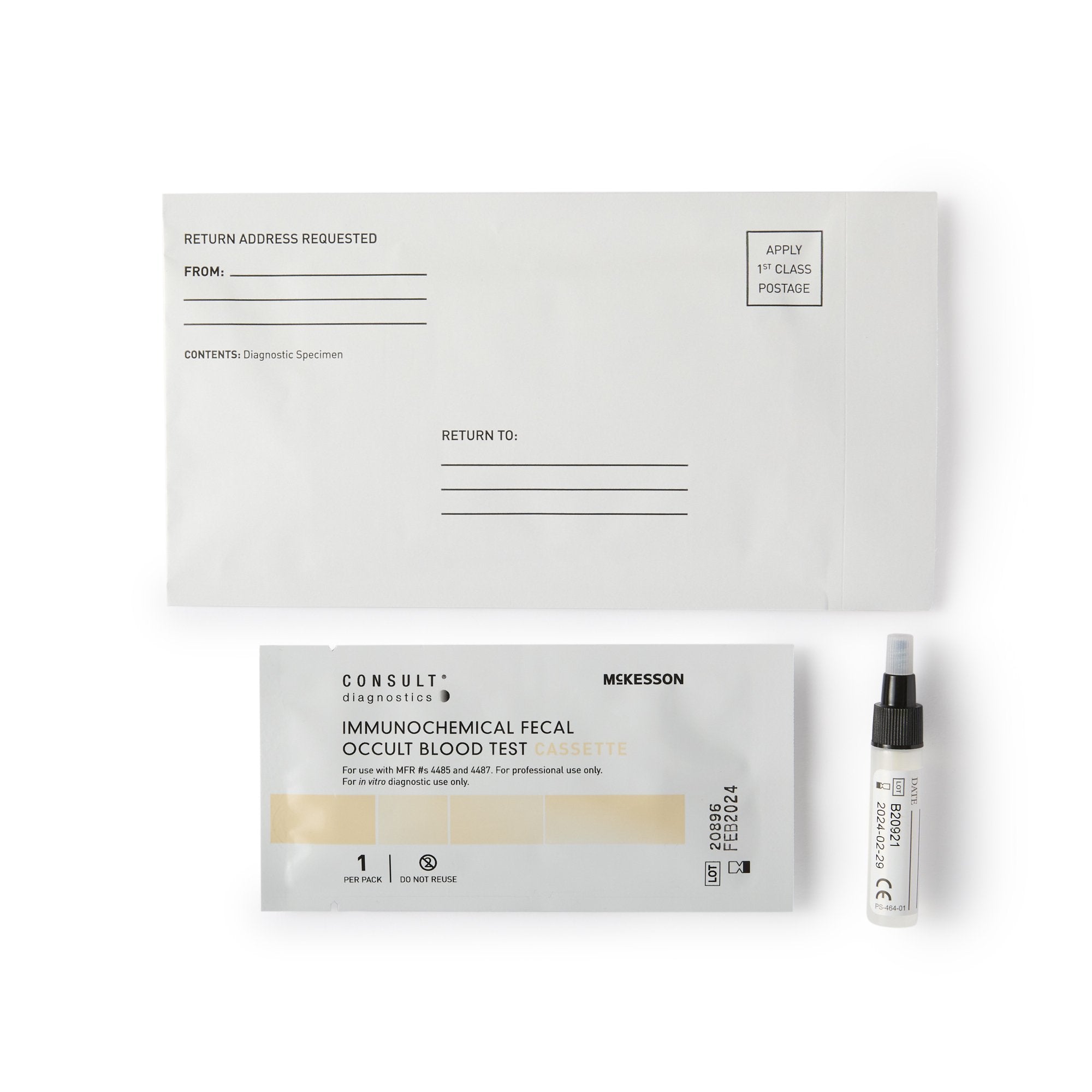 Cancer Screening Test Kit McKesson Consult Colorectal Cancer Screening Fecal Occult Blood Test (iFOB or FIT) Stool Sample 25 Tests CLIA Waived
