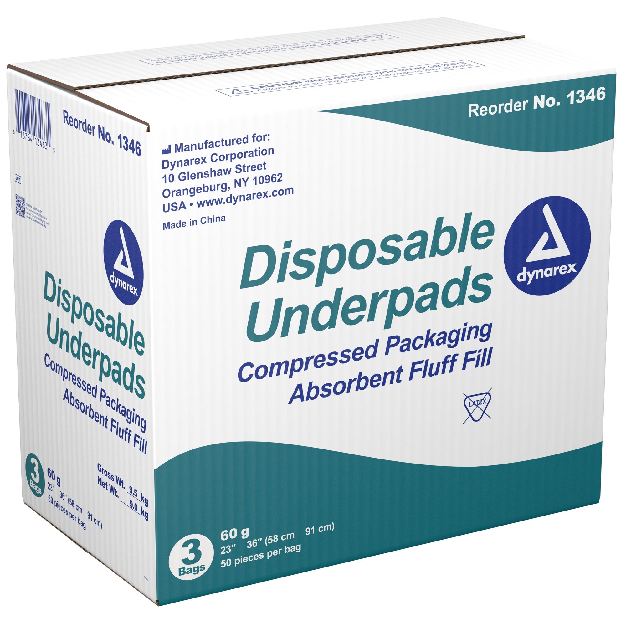 Disposable Underpad Dynarex 23 X 36 Inch Fluff Light Absorbency