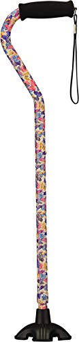 NOVA Medical Products NOVA Sugarcane, Walking Cane with All Terrain Rubber Quad Tip Base and Carrying Strap, Butterfly Symphony Design