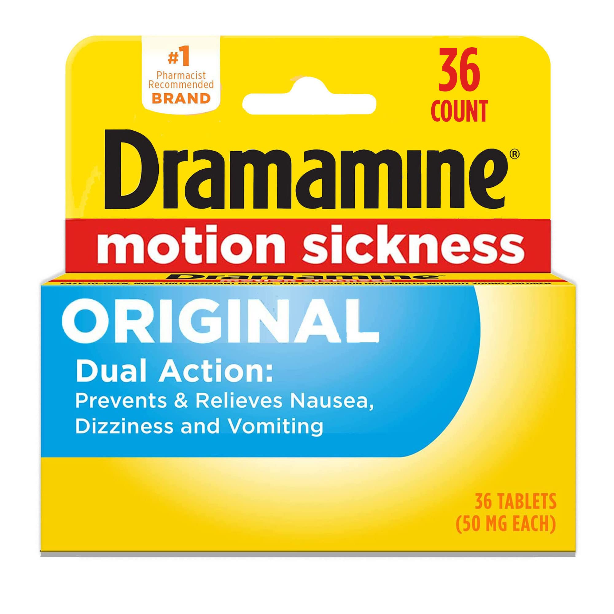 Dramamine Motion Sickness Original, 36 Count