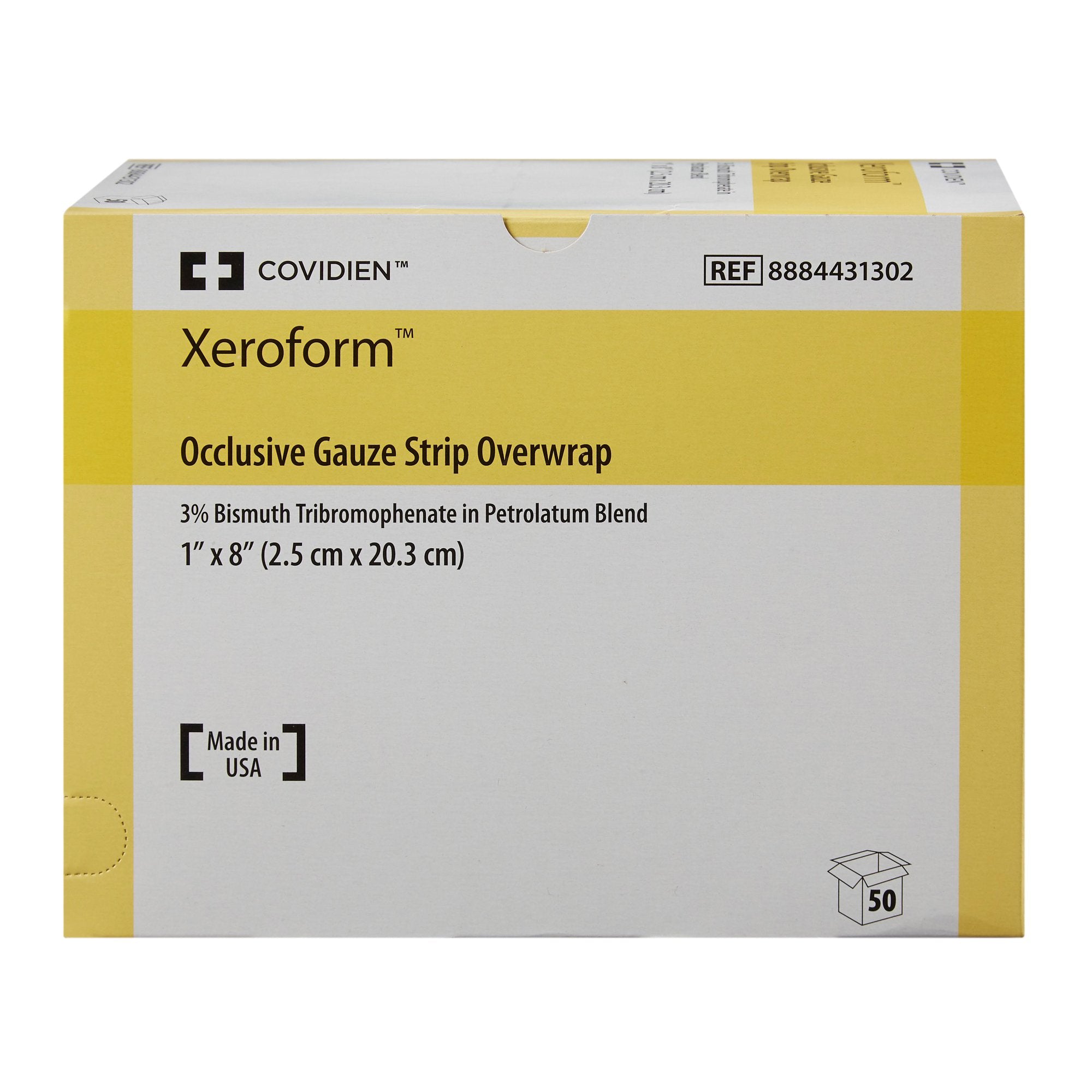 Xeroform Petrolatum Impregnated Dressing Xeroform Occlusive Strip 1 X 8 Inch Sterile