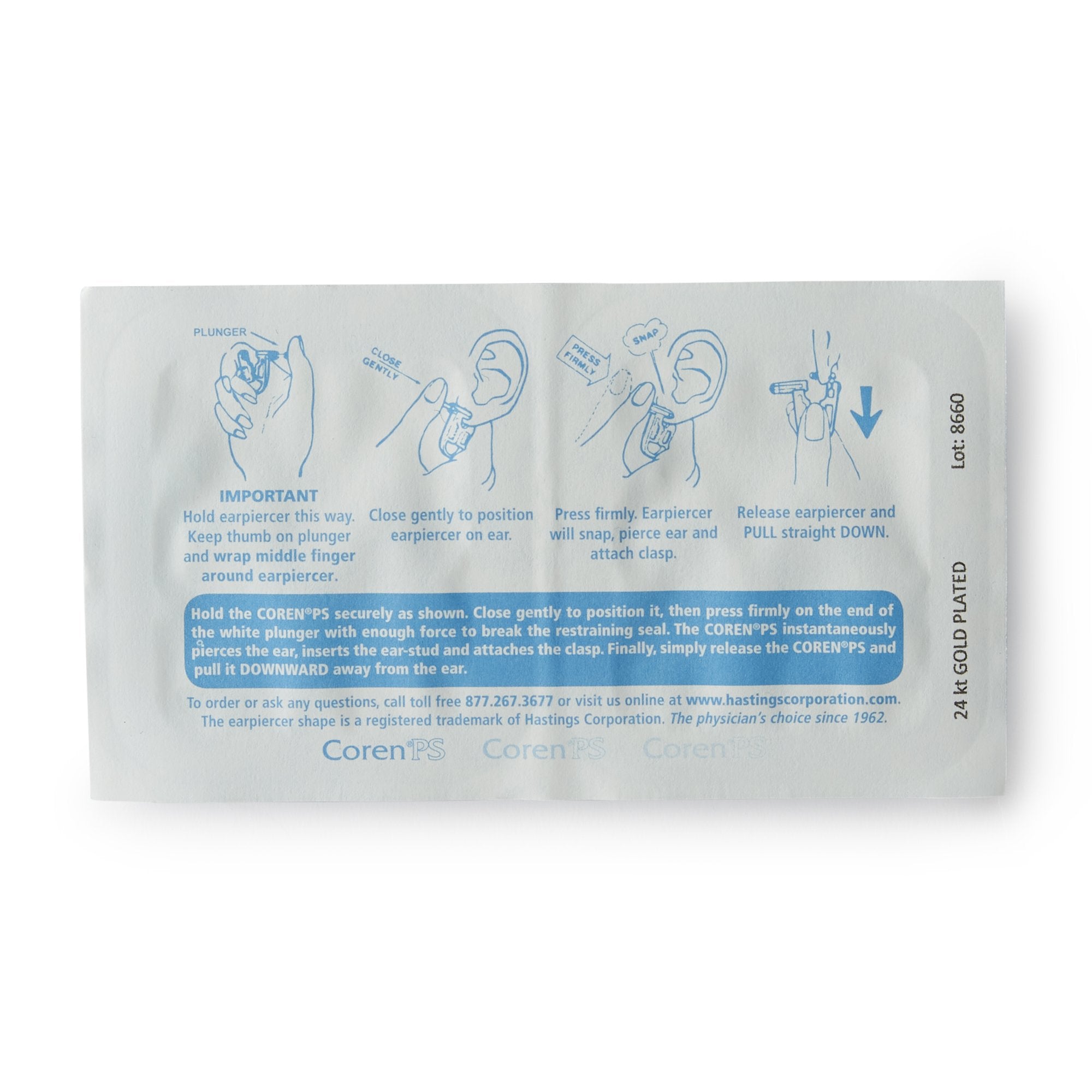 Ear Piercer Coren PS Disposable Blue