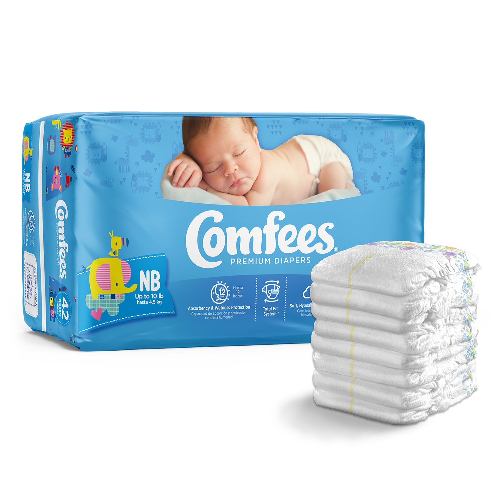 Unisex Baby Diaper Comfees Newborn Disposable Moderate Absorbency