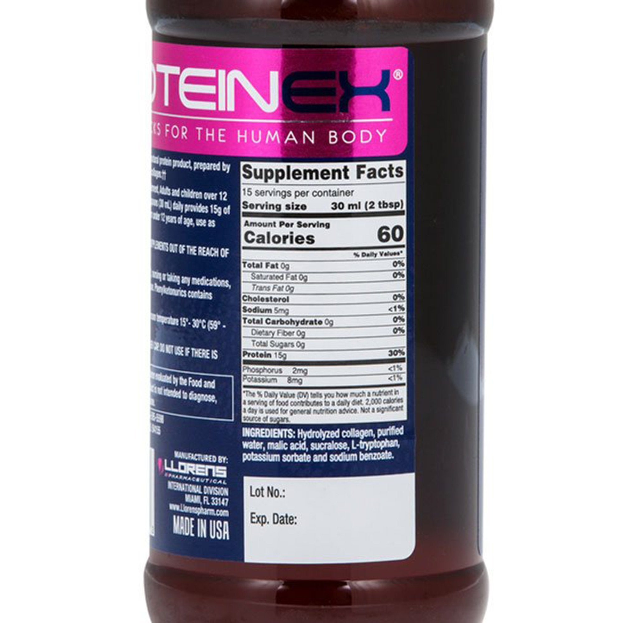 Oral Supplement Proteinex Unflavored Liquid 16 oz. Bottle