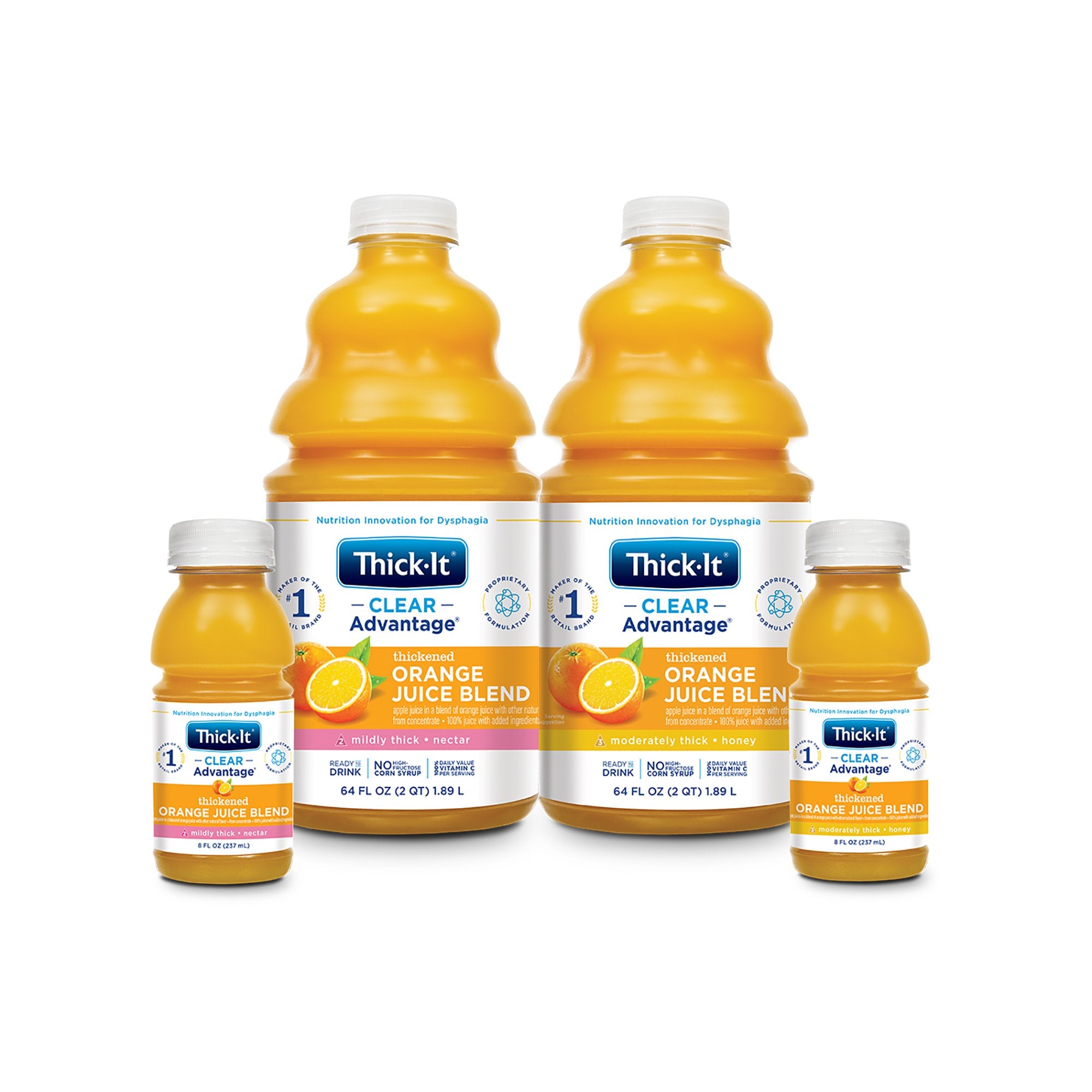 Thickened Beverage Thick-It Clear Advantage 64 oz. Bottle Orange Flavor Liquid IDDSI Level 2 Mildly Thick