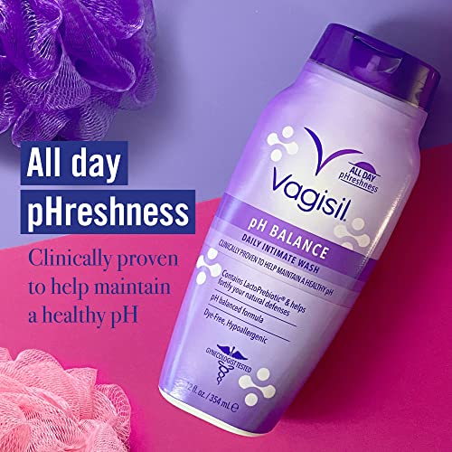Vagisil pH Balanced Daily Intimate Feminine Wash for Women, Gynecologist Tested, Hypoallergenic, 12 Ounce