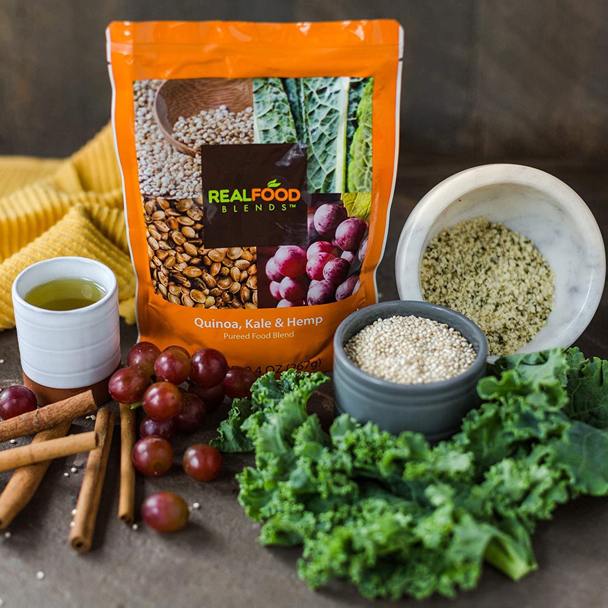 Tube Feeding Formula Real Food Blends Quinoa / Kale / Hemp Flavor Liquid 9.4 oz. Pouch