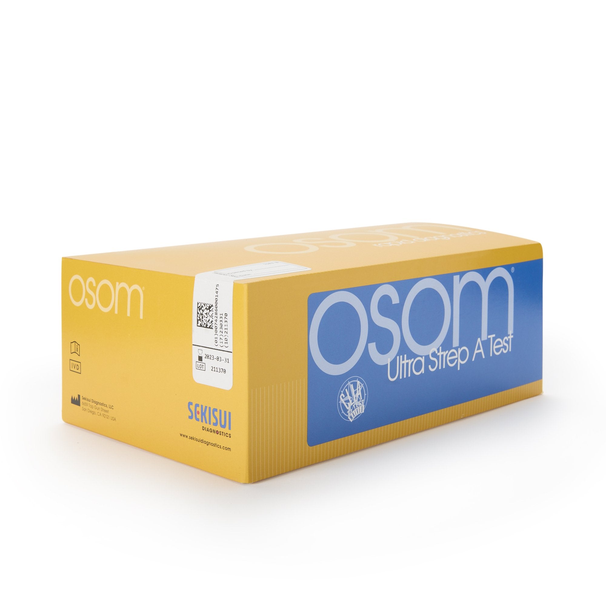 Respiratory Test Kit OSOM Ultra Infectious Disease Immunoassay Strep A Test Throat Swab Sample 25 Tests CLIA Waived