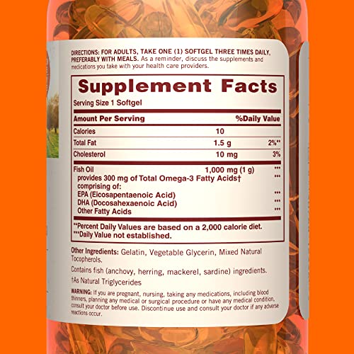 Sundown Fish Oil 1000 mg, 144 Softgels (Packaging May Vary)