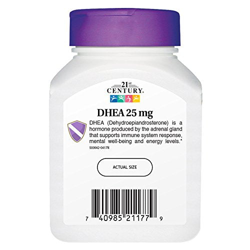 21st Century DHEA 25 mg Capsules, 90-Count (Pack of 2)