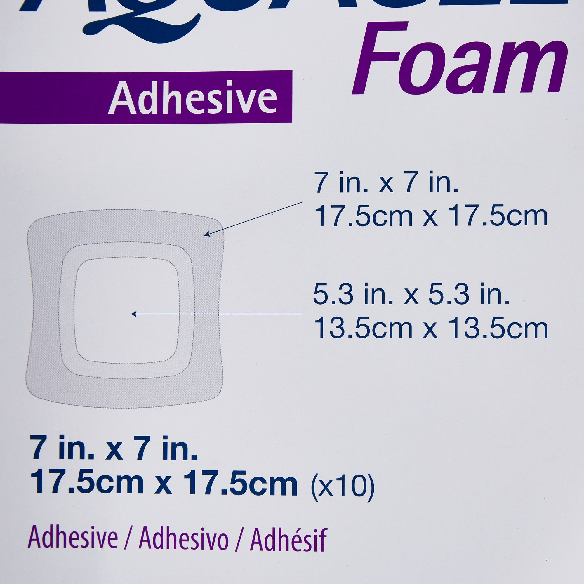 Foam Dressing Aquacel 7 X 7 Inch With Border Film Backing Silicone Adhesive Square Sterile