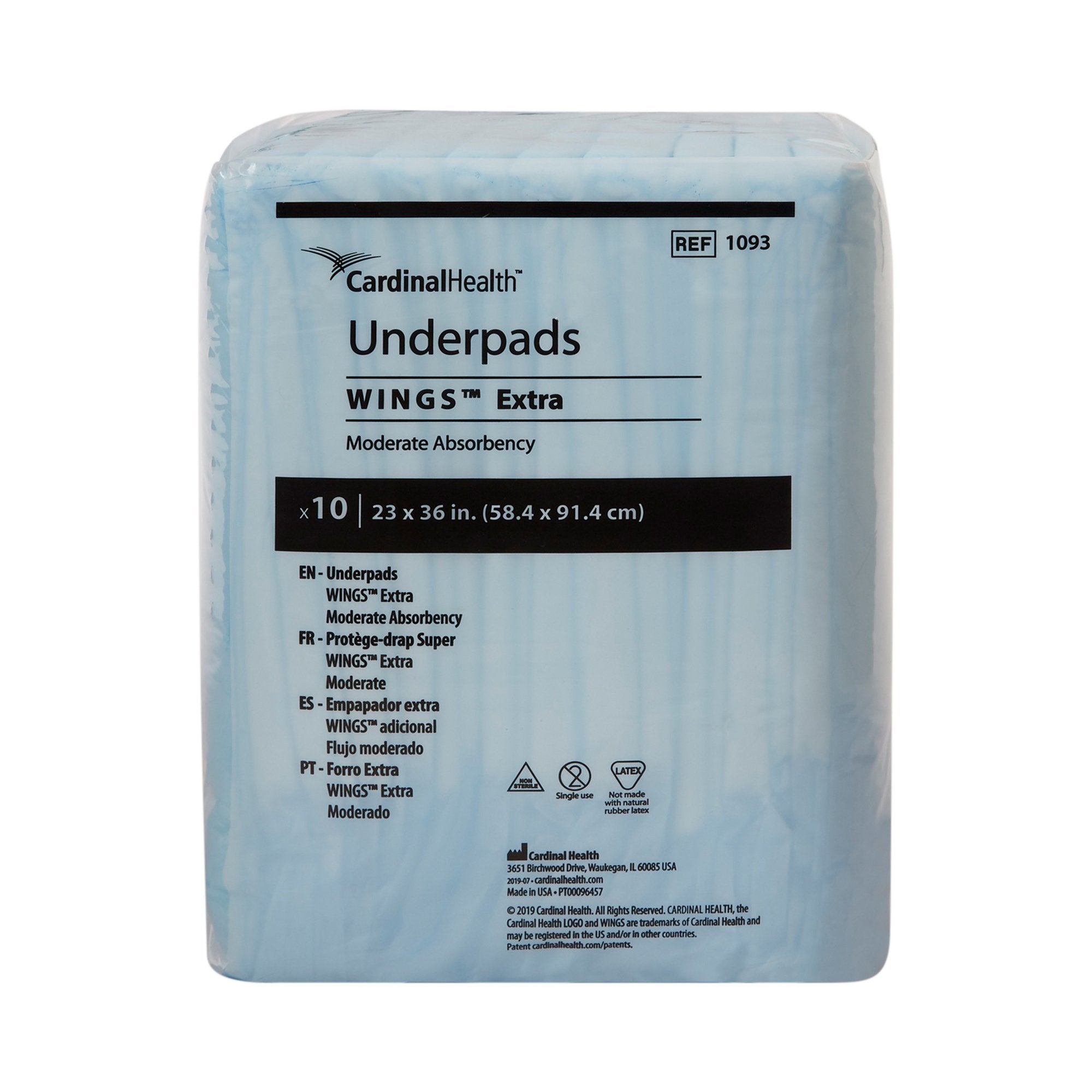 Disposable Underpad Simplicity Extra 23 X 36 Inch Fluff Moderate Absorbency