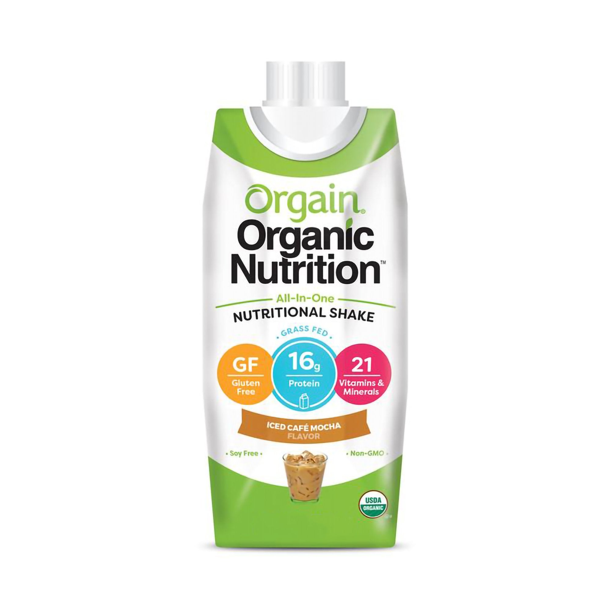 Oral Supplement Orgain Organic Nutritional Shake Iced Caf Mocha Flavor Liquid 11 oz. Carton