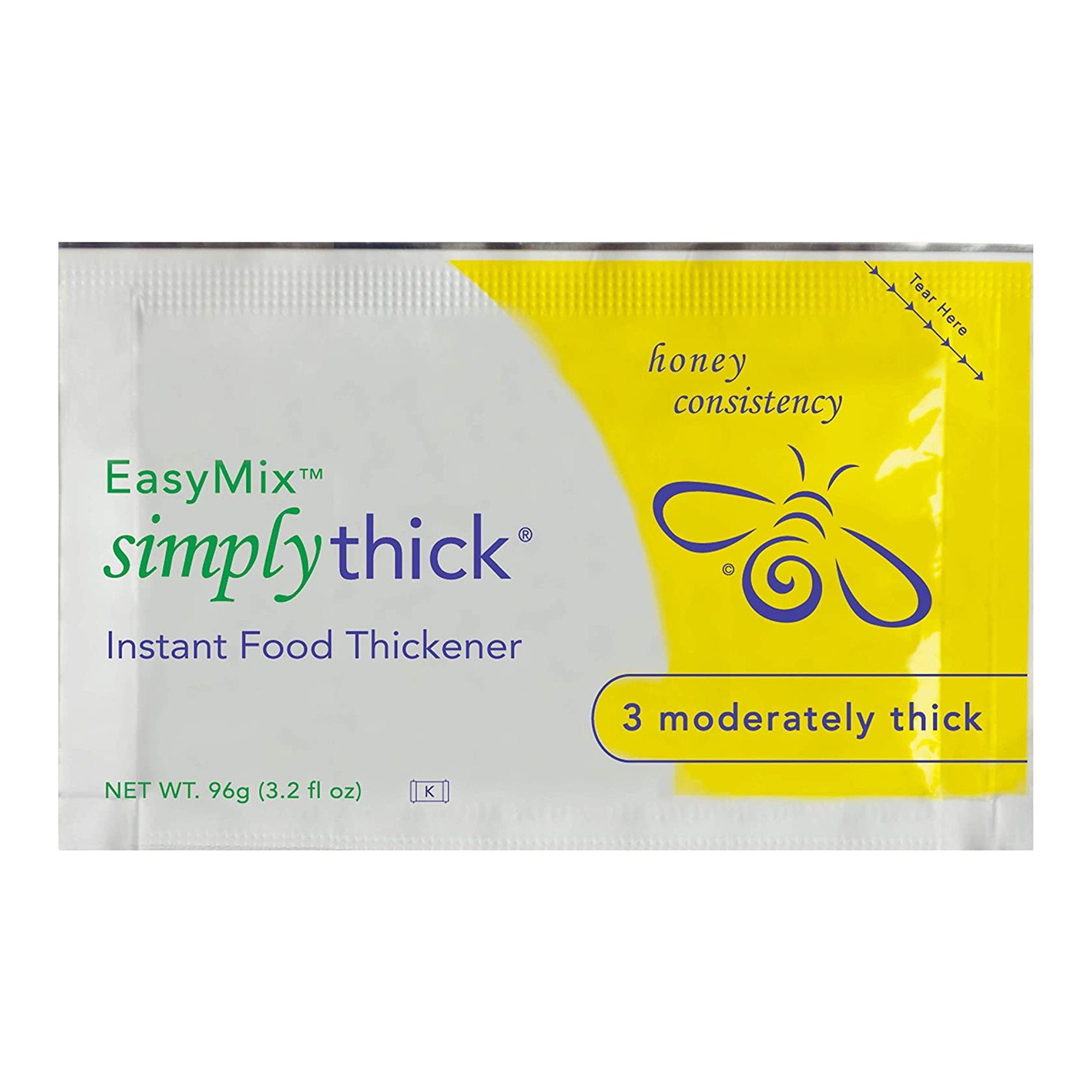 Food and Beverage Thickener SimplyThick Easy Mix 96 Gram Individual Packet Unflavored Gel IDDSI Level 3 Moderately Thick/Liquidized