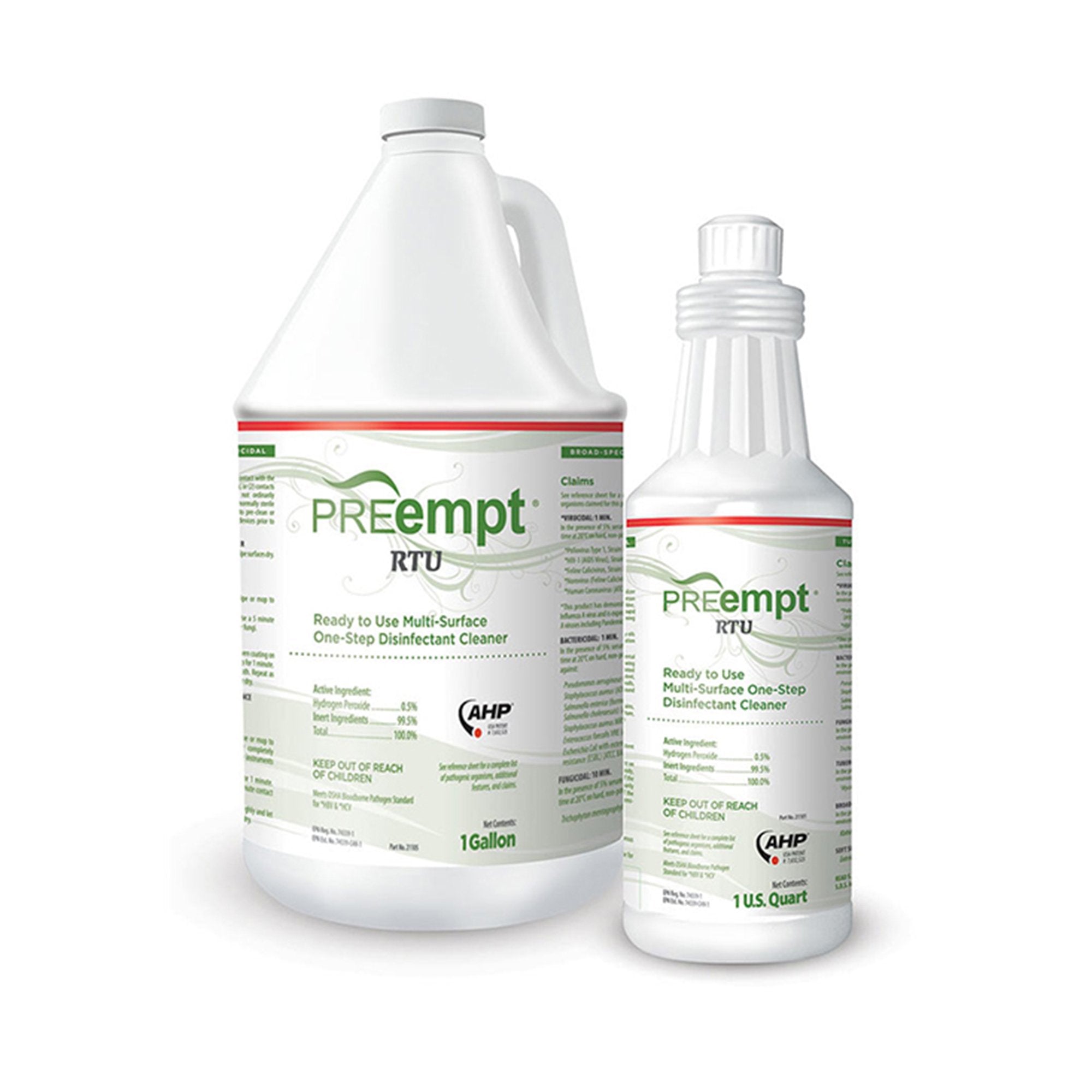 PREempt RTU Surface Disinfectant Cleaner Peroxide Based Manual Pour Liquid 32 oz. Bottle Scented NonSterile
