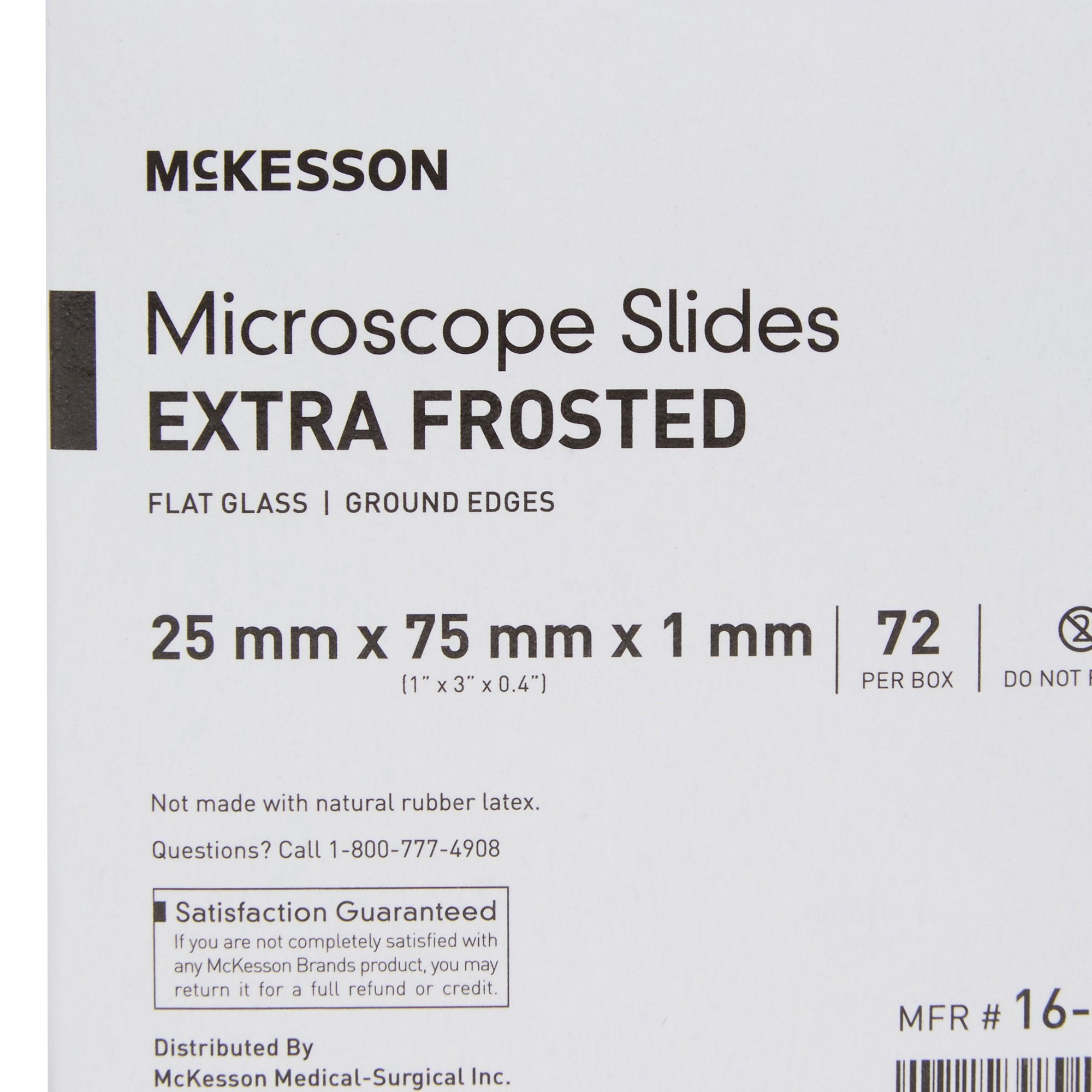 Microscope Slide McKesson 1 X 3 Inch X 1 mm Extra-Frosted End