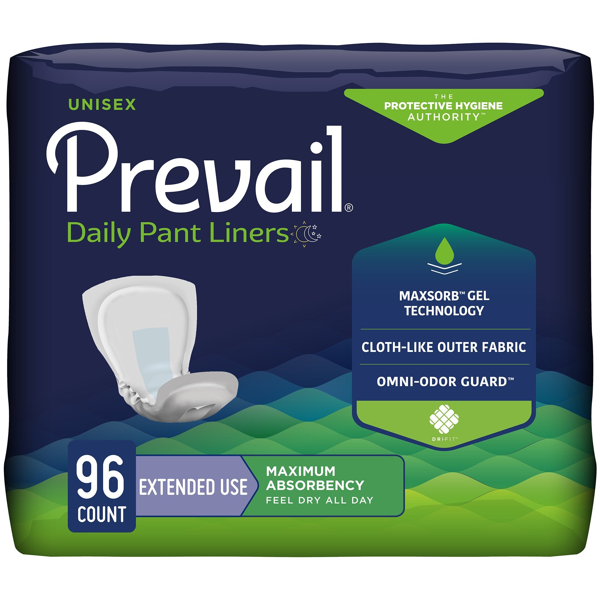 Incontinence Liner Prevail Daily Pant Liners 28 Inch Length Heavy Absorbency Polymer Core One Size Fits Most