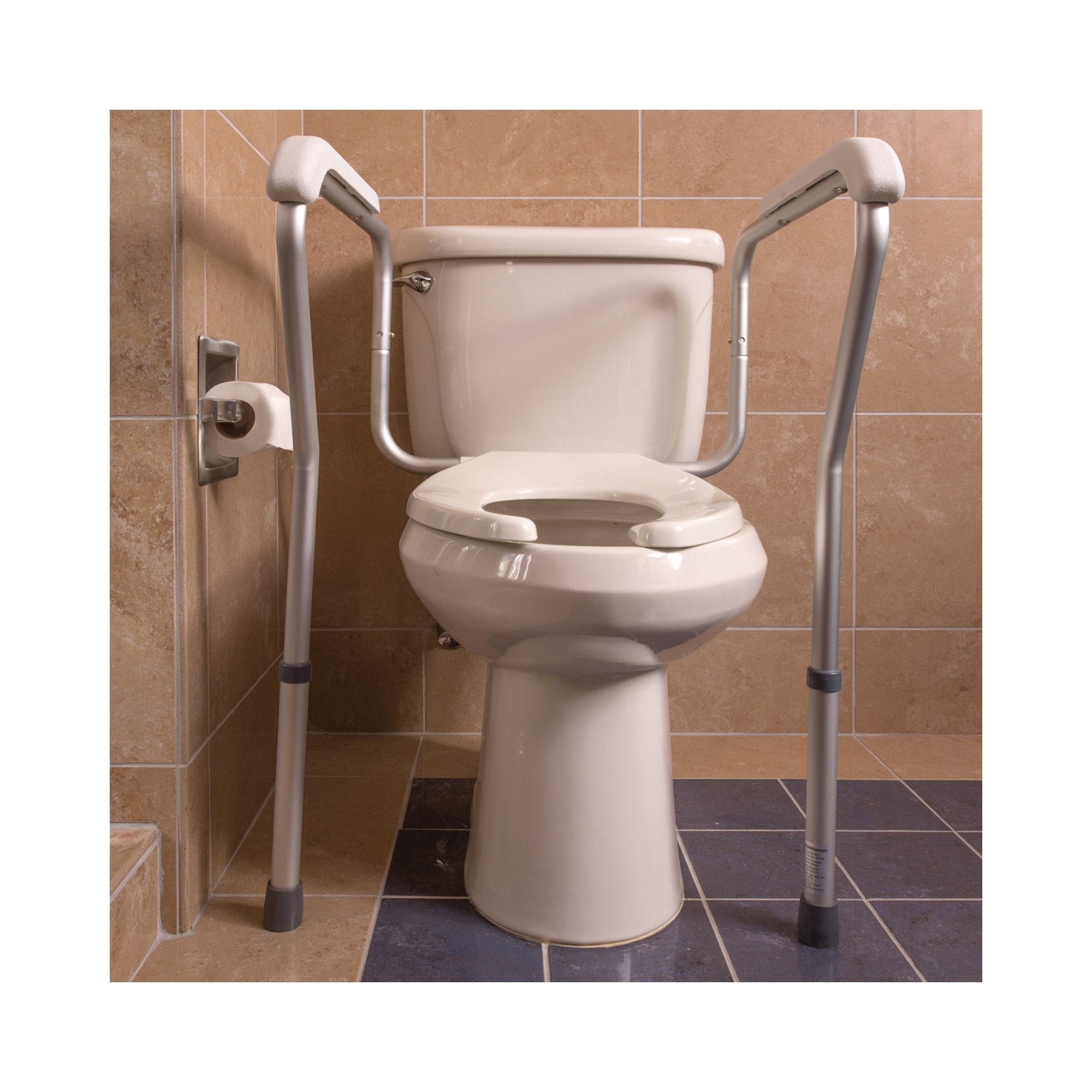 Toilet Safety Rail HealthSmart White / Silver Aluminum