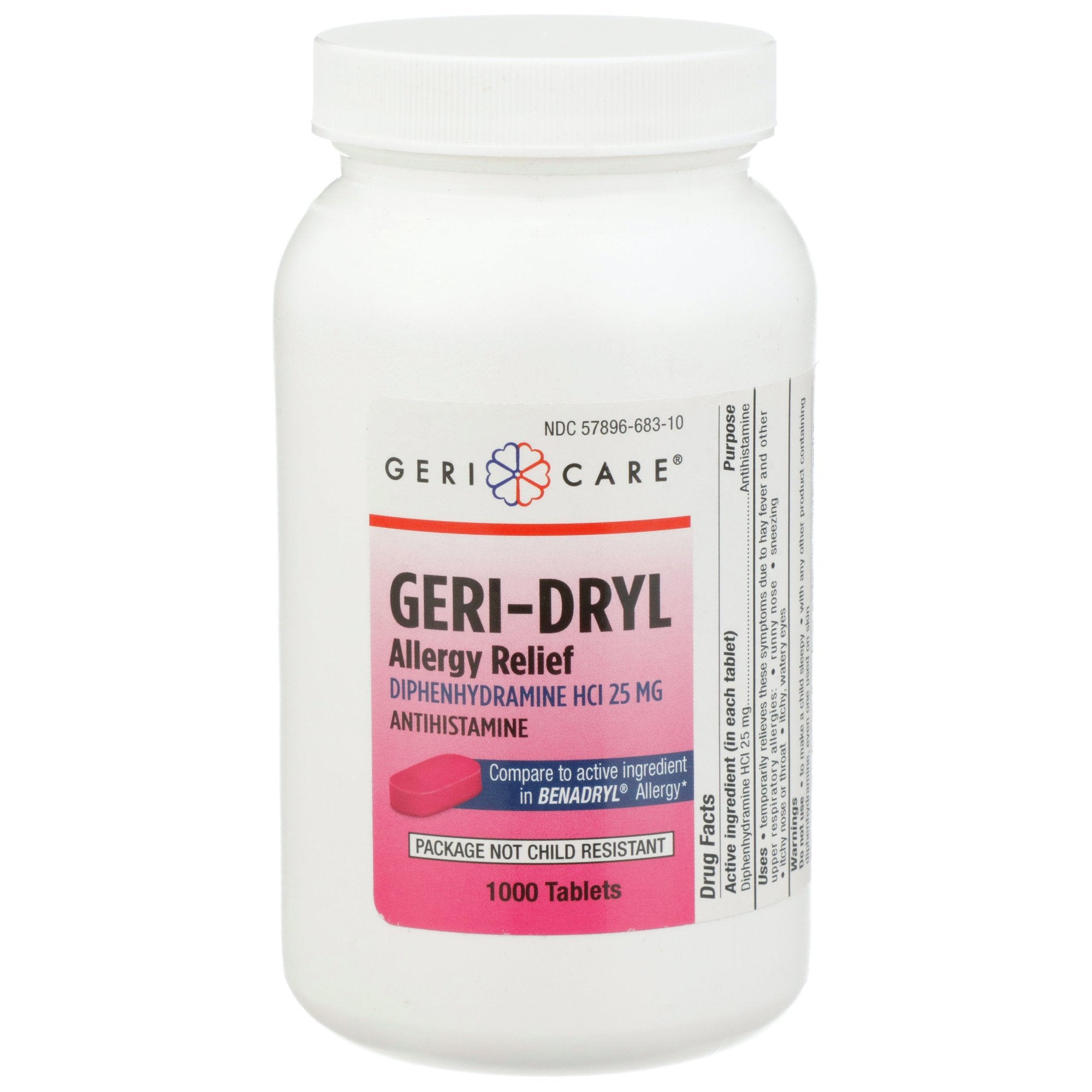 Allergy Relief Geri-Care 25 mg Strength Tablet 1,000 per Bottle