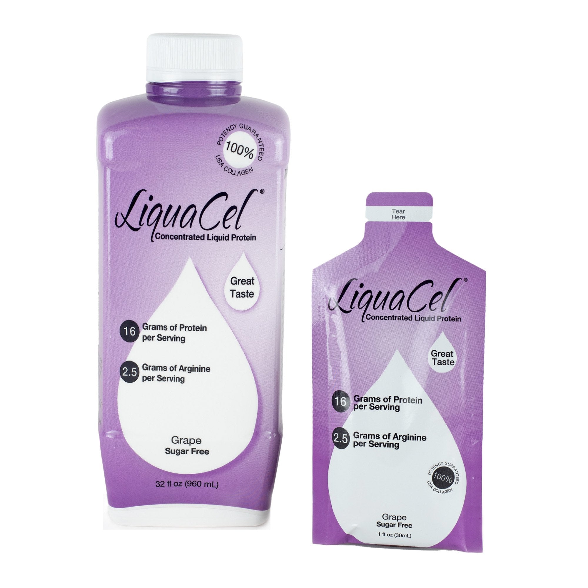 Oral Supplement LiquaCel Grape Flavor Liquid 1 oz. Individual Packet