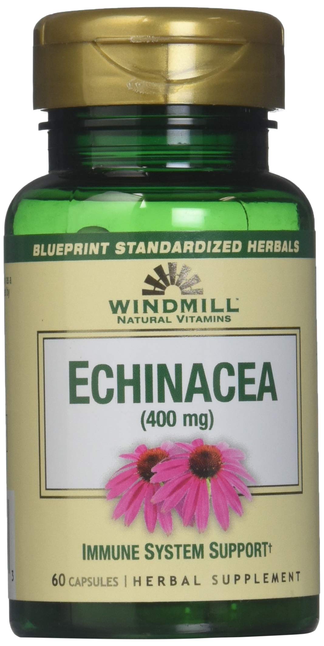 Windmill Echinacea 400mg Capsules , 60 Count (Pack of 1)