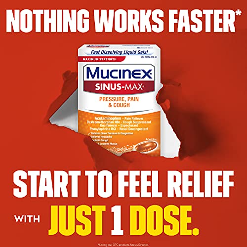 Mucinex Sinus-Max Max Strength Pressure, Pain & Cough Liquid Gels 16 ea