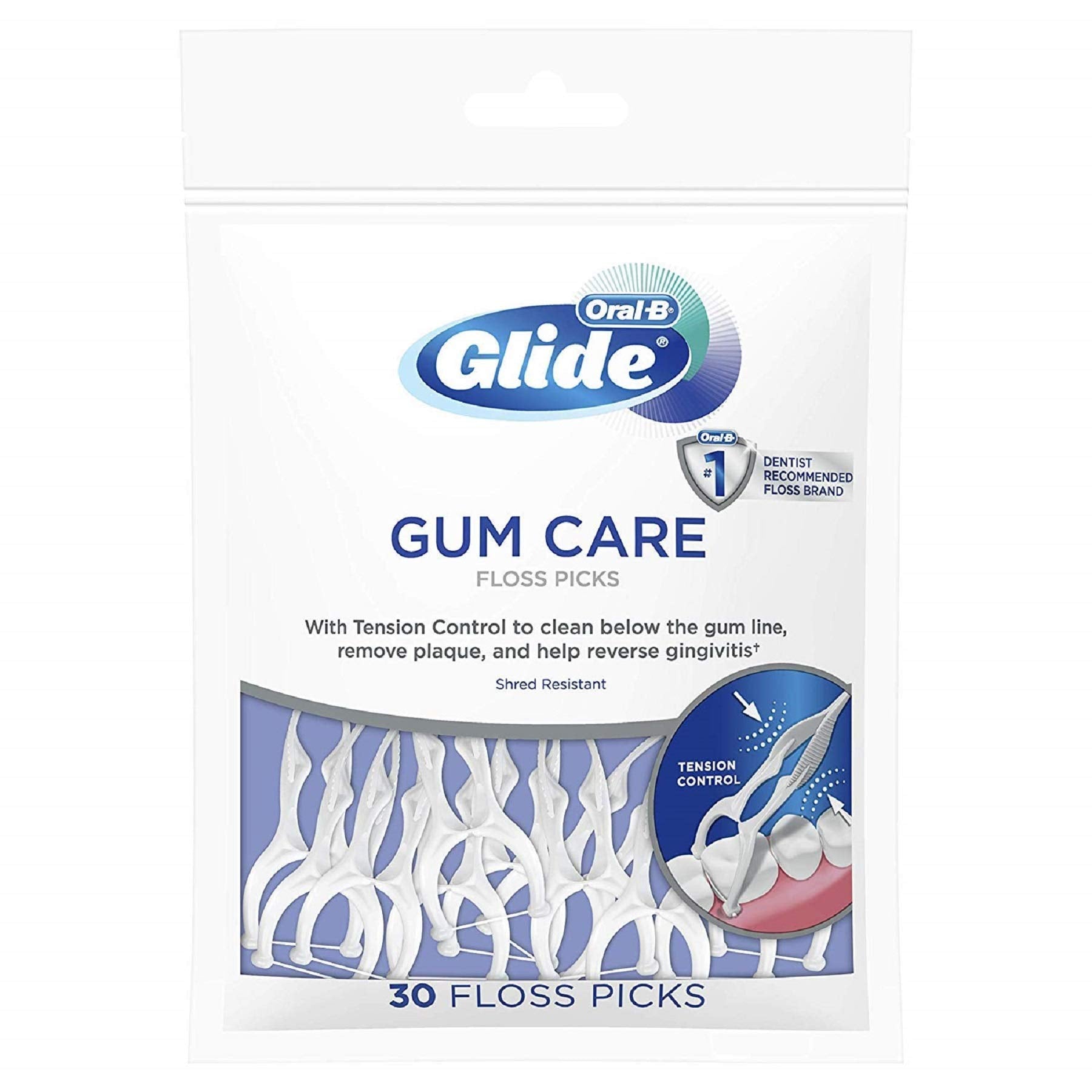 Oral-B Glide Gum Care Floss Picks, 30 Count (Pack of 1)