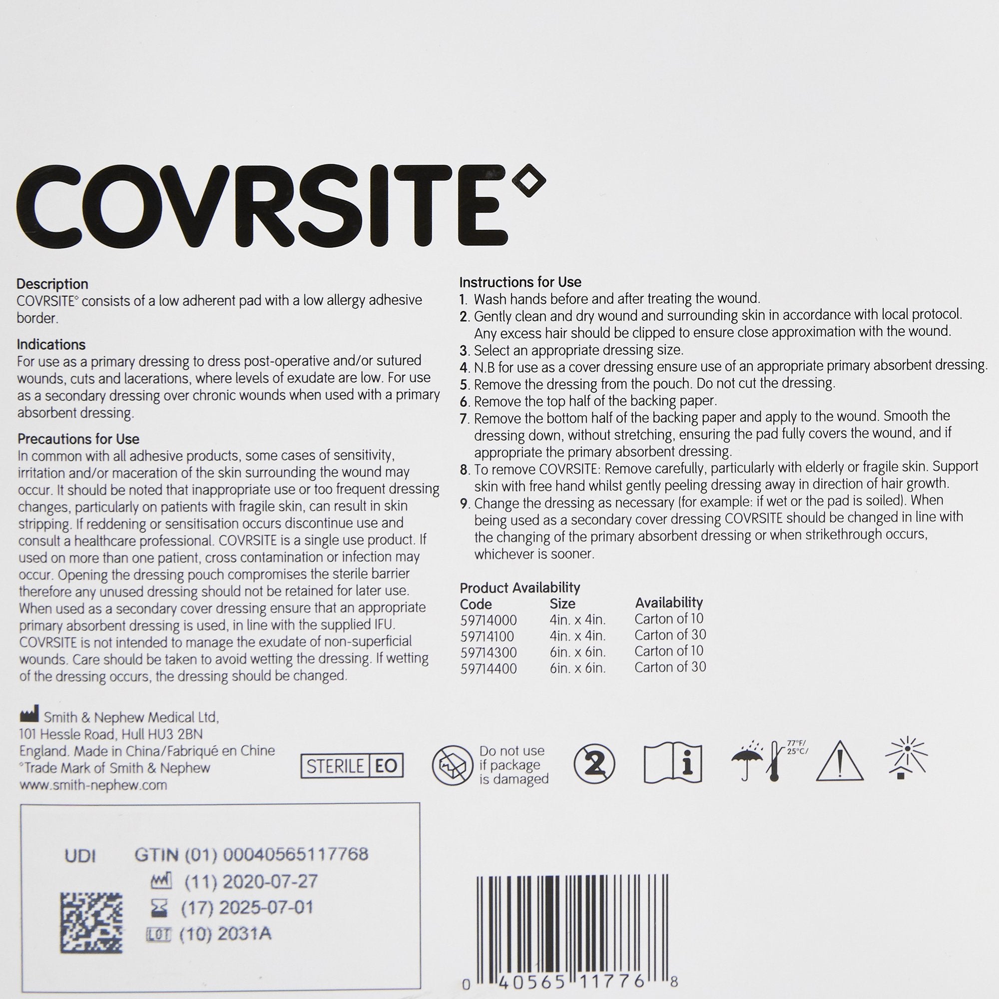 Composite Dressing Covrsite 6 X 6 Inch Square Sterile