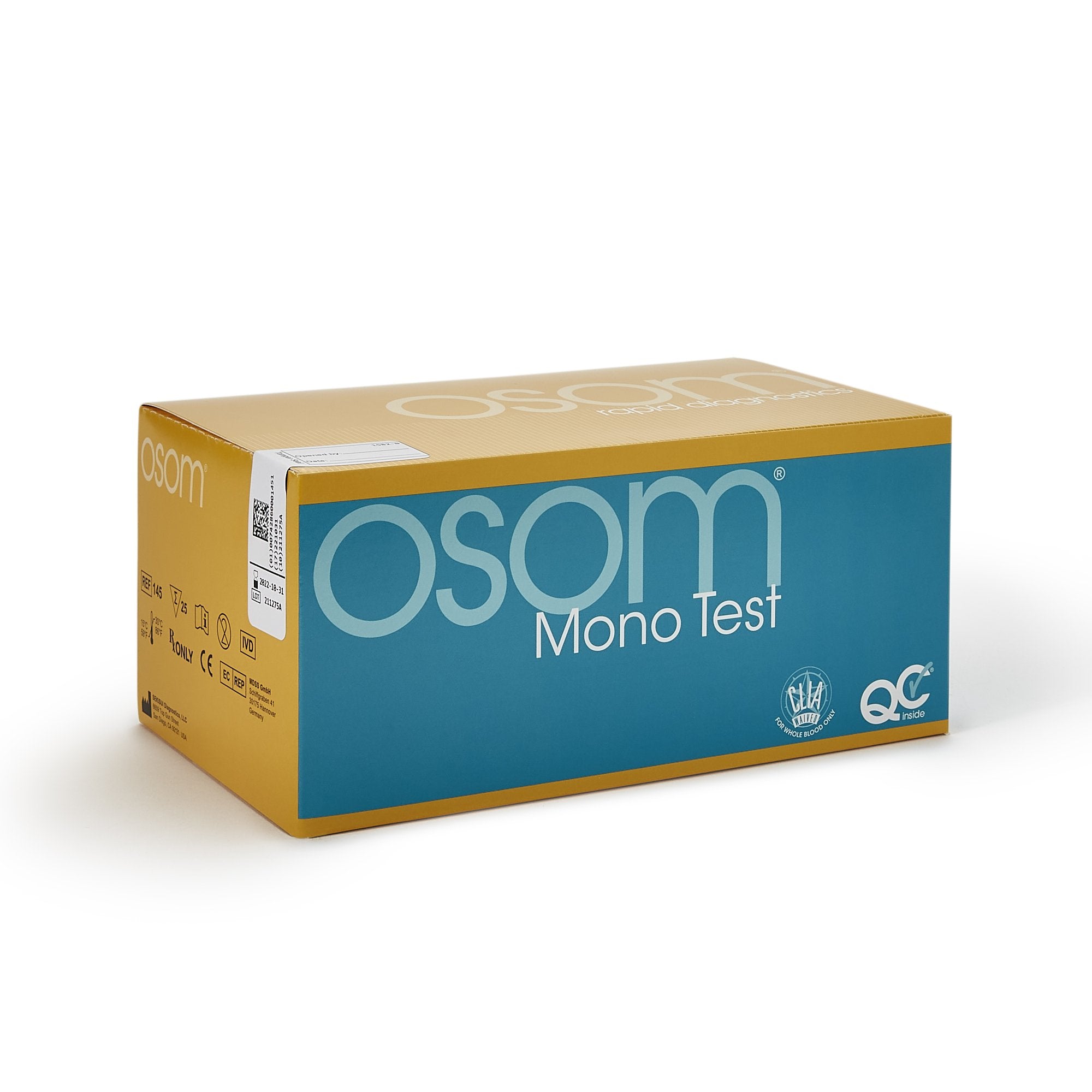 Other Infectious Disease Test Kit OSOM Mono Test Infectious Disease Immunoassay Infectious Mononucleosis Whole Blood / Serum / Plasma Sample 25 Tests CLIA Waived for Whole Blood / CLIA Moderate Complexity for Serum, Plasma