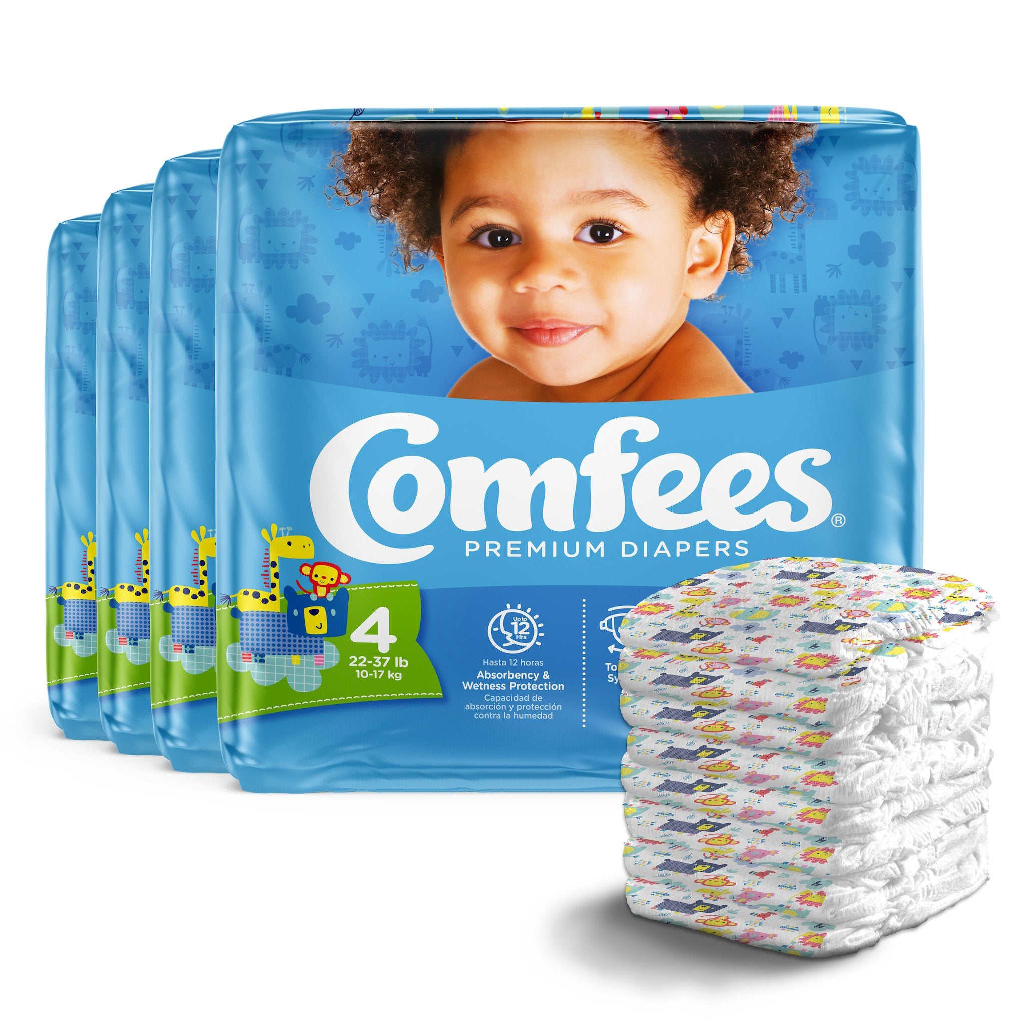 Unisex Baby Diaper Comfees Size 4 Disposable Moderate Absorbency