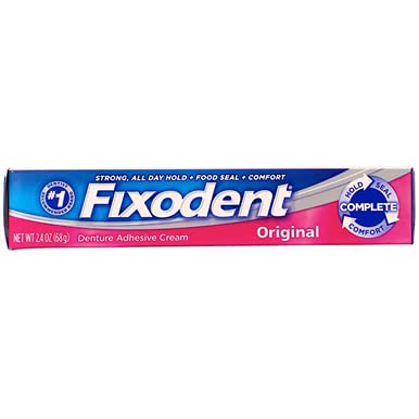 Fixodent Complete Original Denture Adhesive Cream, 2.4 Oz