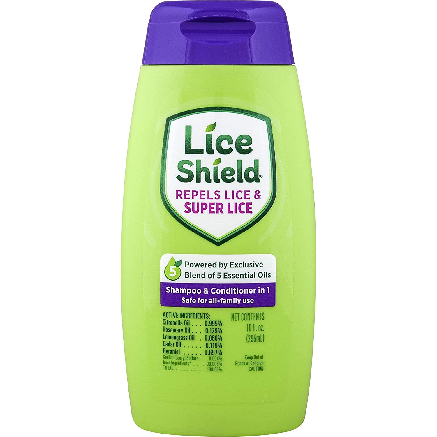 Lice Shield Shampoo & Conditioner in 1, Repels Lice and Super Lice, 10 fl oz