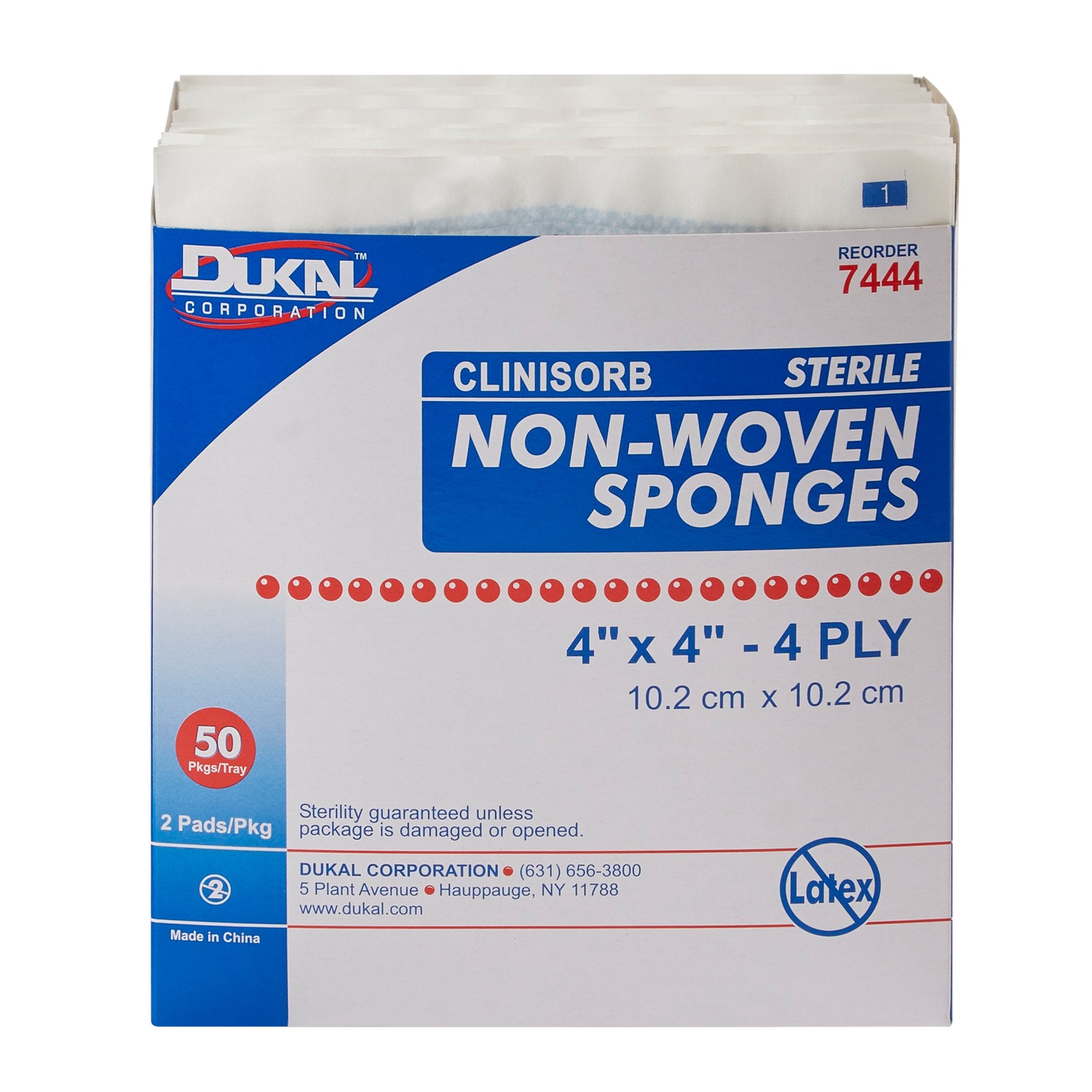 Nonwoven Sponge Clinisorb Polyester / Rayon 4-Ply 4 X 4 Inch Square Sterile