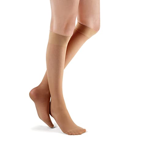 FUTURO Ultra Sheer Knee Highs for Women, Medium, Nude, Mild (8-15 mm/Hg)