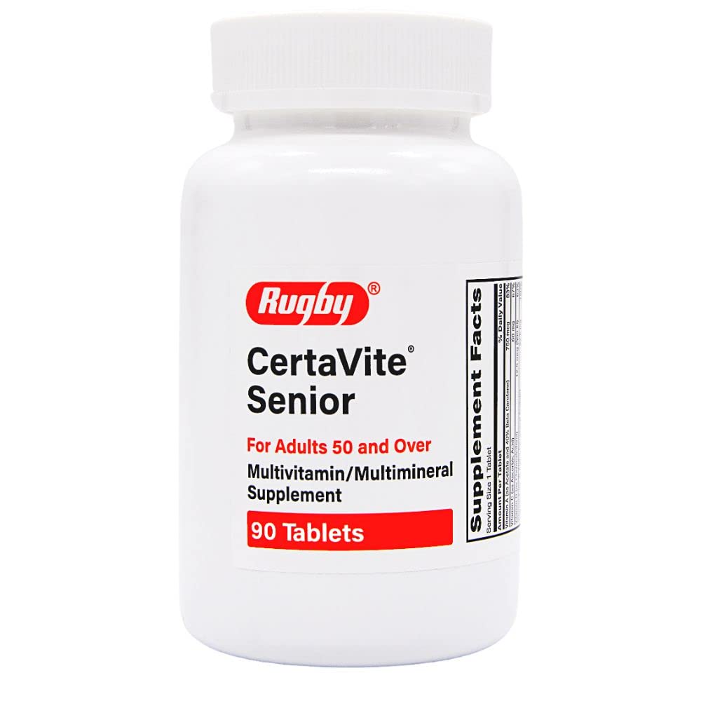 Rugby CertaVite Senior Multivitamin/Multimineral Supplement for Adults 50 and Over - 90 Tablets