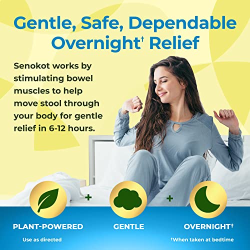 Senokot-S Dual Action 30 Tablets, Natural Vegetable Laxative Ingredient Plus Stool Softener Tablets, Gentle Dependable Overnight Relief of Occasional Constipation
