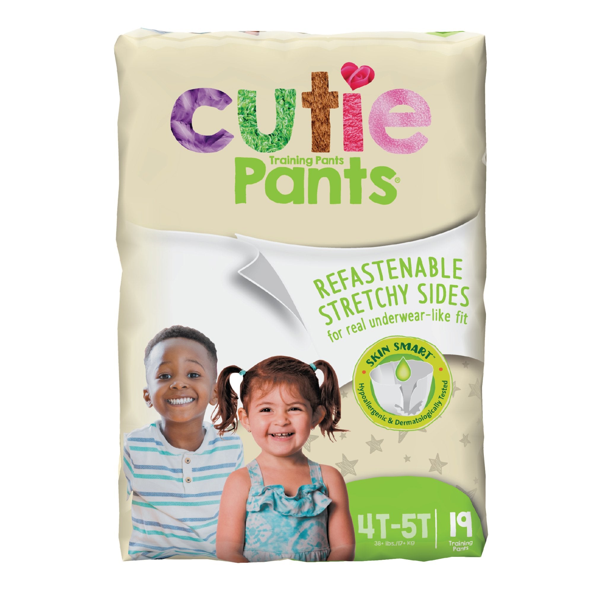 Unisex Toddler Training Pants Cutie Pants Pull On with Tear Away Seams Size 4T to 5T Disposable Heavy Absorbency