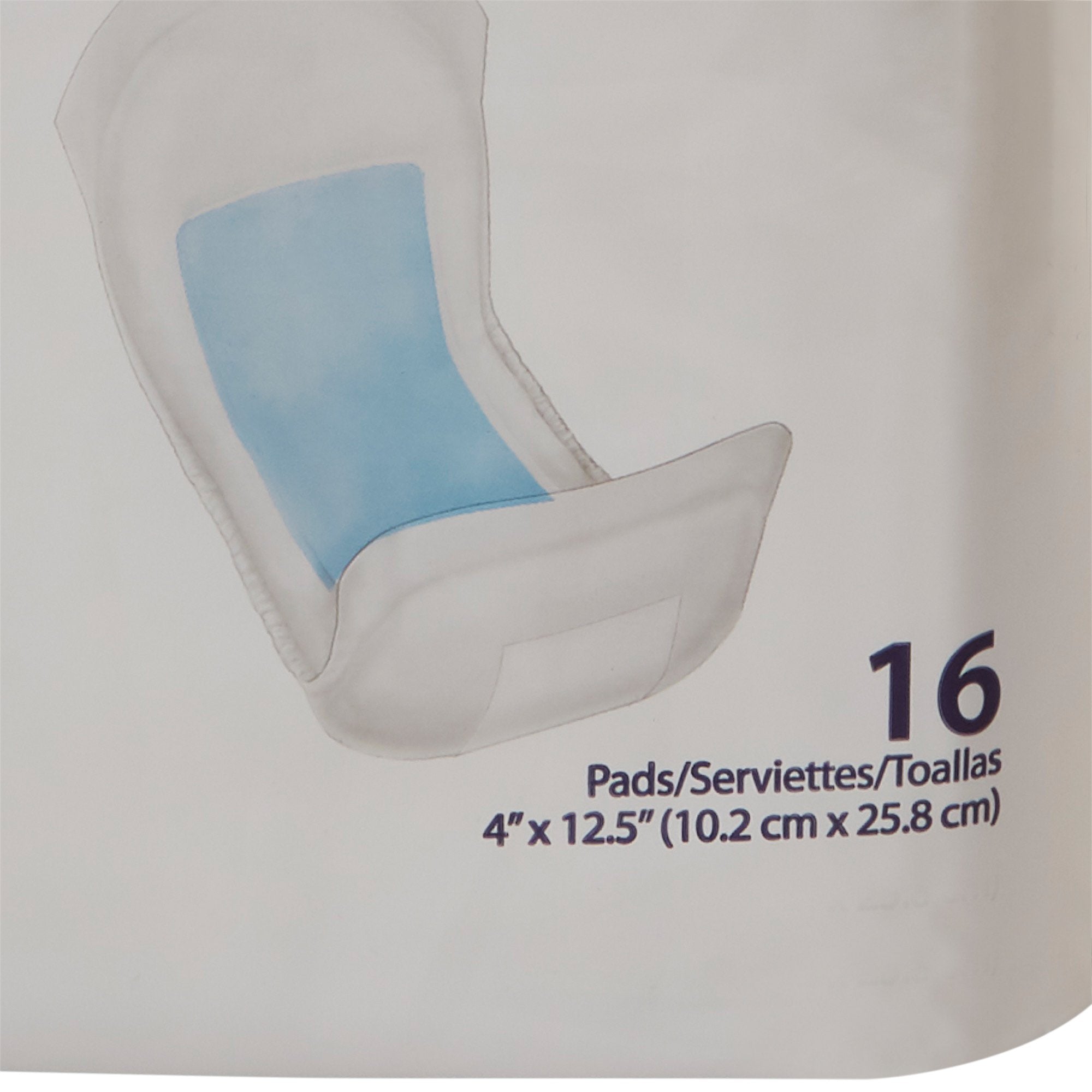 Bladder Control Pad Sure Care 4 X 12-1/2 Inch Heavy Absorbency Polymer Core One Size Fits Most